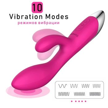 Rabbit Vibratorius, Sekso Žaislai Moterims, Dildo Dviguba Vibracija Klitorio Stimuliatorius G-spot Massager Makšties Moterų Masturbator Sekso Parduotuvė
