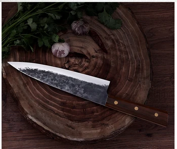 Rankinio kalimo įvairios paskirties peilis Aštrus Santoku Peilis Vakarų stiliaus šefo peilis Aukšto kietumo šefo peilis virtuvės įrankiai