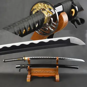 Rankų Darbo Bushido Katana Japonų Samurajus Kardas Aštrus Metalo Amatų Full Tang Tamashigiri Peilis Gražus Namų Puošybai