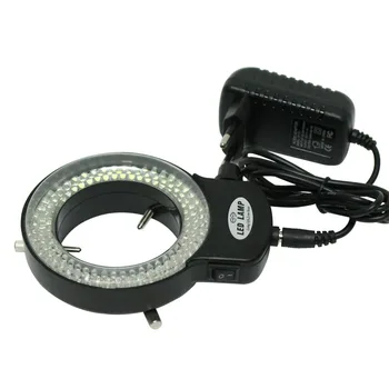 Reguliuojamas 144 LED Žiedo Žibintas šviestuvas Lempa Pramonės Stereo Trinokulinis Mikroskopo Vaizdo Kameros Lęšio, Didinamojo stiklo 110V, 220V