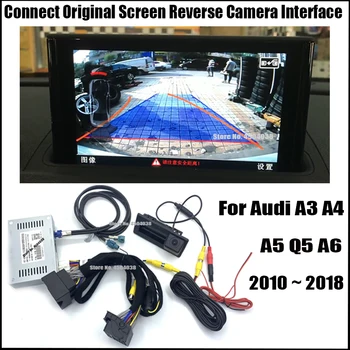 Reguliuojamo Galinio vaizdo Kamera Sąsajos Adapteris Audi A3 A4 A5 Q5, A6 2010 ~ 2018 prisijungti pradinį ekraną Atsarginės automobilių Stovėjimo aikštelė Atbuline kamera