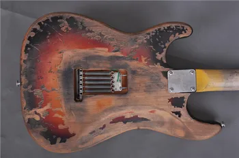 Relic lieka elektrinės gitaros, rankų darbo metų amžiaus reliktas, elektrinė gitara su alksnis įstaiga, Vintage Sunburst,nemokamas pristatymas