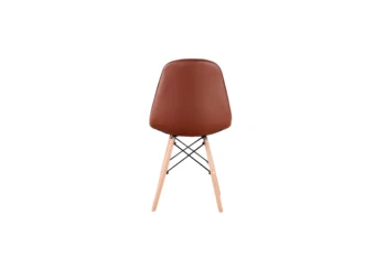 Rinkinys, 4 moderni valgomojo kėdės, retro-suprojektuoti foteliai, aukštos kokybės PU kėdė su medinėmis kojomis, kostiumas valgomasis