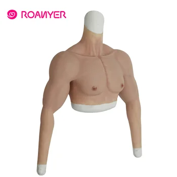 ROANYER Realus Silikono Netikrą Pilvo Raumenų Kūno kostiumas Su Brawny Ginklų Modeliavimo False krūtinės žmogui moterų shemale Cosplay