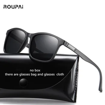 ROUPAI akiniai nuo saulės vyrams Poliarizuota senovinių kvadratinių uv400 vairavimo juoda mėlyna saulės akiniai markės dizaineris geltona naktinio matymo akiniai