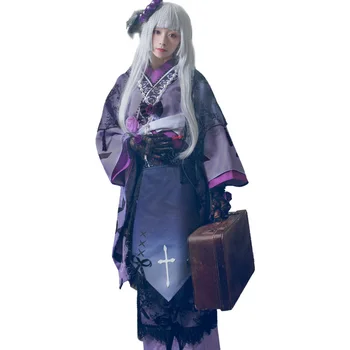 Rozen Maiden 15-Metis Suigintou Cosplay Kostiumų Kimono Yukata, Pilnas Komplektas