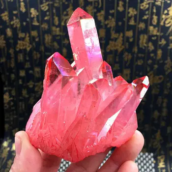 Rožinės Spalvos Natūralaus Kvarco Grupių Mineralinių Pavyzdys Galvanizavimo Crystal Healing