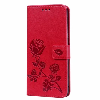 Rožių Gėlių Odos Flip Case For Samsung Galaxy J1 J2 J8 J3 Skyrius J5 J7 2016 2017 J310 J330 Gėlių Piniginės Padengti J4 J6 Plius 2018 Atvejais