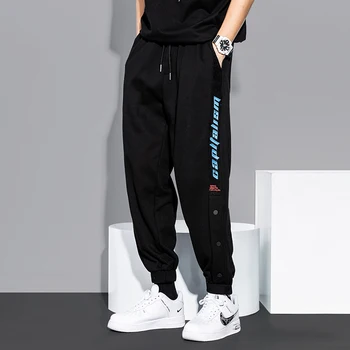 Rudenį Naujai Mados Atsitiktinis Poilsiu Kelnės Vyrams Aukštos Kokybės Palaidi Tinka Siuvinėjimo Dizaineris Streetwear Hip-Hop Sweatpants Hombre