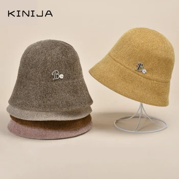 Rudenį, Žiemą šeniliniai Kibiro Kepurę Moterims korėjos šiltas megzti skrybėlę bob storio panama Lauko pėsčiųjų Baseino Bžūp žvejys skrybėlę Beanies