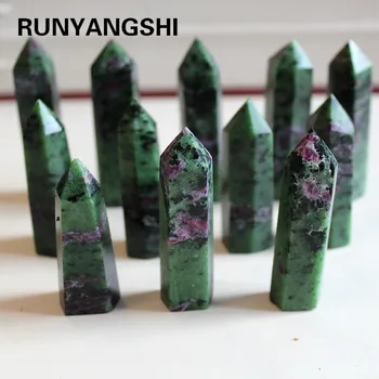 Runyangshi Gražių natūralių kristalų skiltyje epidote kristalų Žalio akmens šlifavimo šešių Crystal prism amatų 5-7cm ZH40