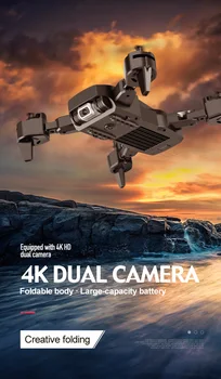S60 Drone 4k Plataus Kampo Kamera, WiFi fpv Dual Camera RC Quadcopter Aukštis Išlaikyti mini pocket Tranai Selfie Sraigtasparnis dovana vaikams