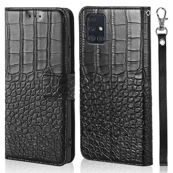 Samsung Galaxy A51 Atveju Krokodilas tekstūros oda Telefono a51 