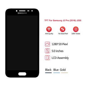Samsung Galaxy J2 Pro 2018 LCD Ekranas Jutiklinis Ekranas skaitmeninis keitiklis Asamblėjos SM J250F J250 J 2 2018 250F Sm-J250F Testas