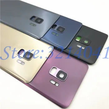 Samsung Galaxy S9 G960F & S9 Plus G965 S9+ Galinio Baterijos Dangtelio Durų Galiniai Būsto Atveju Pakeiskite+galinio vaizdo Kamera, Stiklo Objektyvas+Logo