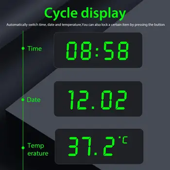 Saulės Automobilių Skaitmeninis Laikrodis, Smart Naktį, Šviesos, Skaitmeninis Laikrodis-Žadintuvas Aukštai Temperatūrai Atsparios Su Apšvietimu Saulės Šviesos Ekranas