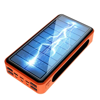 Saulės Skydelis Powerbank 50000mAh su Žibintuvėlis Nešiojamas Įkroviklis, 4 USB C Tipo Poverbank iPad