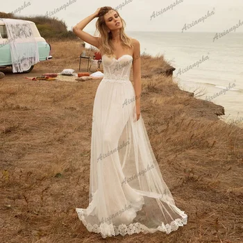 Seksualus Paplūdimio Vestuvių Suknelės Su Mylimąja Aplikacijos Vien Liemenė Tiulio Nuotakos Suknelė 2020 louisvuigon Lovry Vestuvių Suknelė
