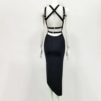 Seksualus Tvarstis Suknelė Moterims 2020 Naujas Elegantiškas Spageti Dirželis Juodas Bodycon Suknelė Atsitiktinis Šalis Suknelė Vestidos