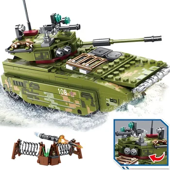 SEMBO Karinis Tankas Panzer Serijos Blokai Vokietija WW2 Pagrindinis Tankas Transporto priemonės Armijos Ginklų Modelis, Plytos, Žaislai, Dovanos Vaikams