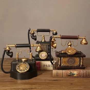 Senovinių Namų Dekoro Telefono Vintage Modelis Europos Retro Pasukimo Dial Telephone Nustatyti Rankų Darbo Senojo Geležies Telefono Rekvizitai