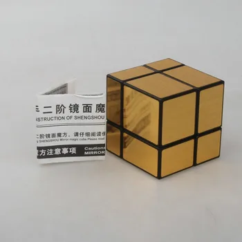 Shengshou 2x2x2 Veidrodis Magic Cube Blokai 5.7 cm Greitis Magija Galvosūkį Kubo 2x2 Cubo Magico su Veidrodžiu Lipdukas Švietimo Žaislai