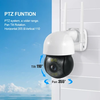 SHIWOJIA HD 3MP Outdoor PTZ IP Kamera, WiFi, 4X Digital Zoom IP65 Veiksmų Sekimo ONVIF CCTV Apsaugos Vaizdo Stebėjimo Kameros