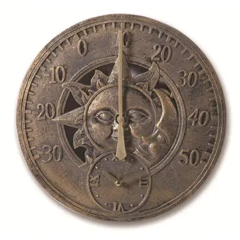 Sieninis Laikrodis Retro Vandeniui Dervos Laikrodis laikrodis su Termometru už Kiemo, Sodo Sienos