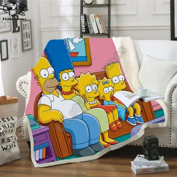 Simpsonai modelio Antklodę 3D full spausdinti Nešiojami Antklodė Suaugusieji/vaikai Vilnos Antklodė lašas shippng stiliaus -2