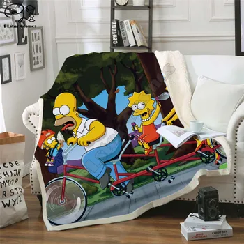 Simpsonai modelio Antklodę 3D full spausdinti Nešiojami Antklodė Suaugusieji/vaikai Vilnos Antklodė lašas shippng stiliaus -2