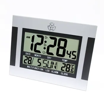 Skaitmeninis Stalo, Sieninis Laikrodis su Termometru & Kalendorius Daugiafunkcį Silent LCD Digital, Didelis Ekranas, Elektroninis Laikrodis-Žadintuvas