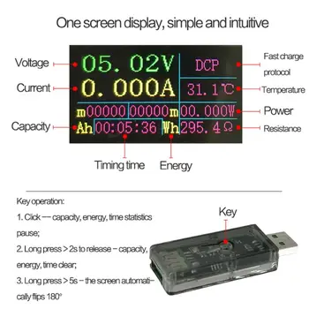 Skaitmeninis USB Testeris QC 2.0 3.0 FCP AFC DCP Greitai Įkrauti Detektorius DC 3,7 V~30 V 0-5A