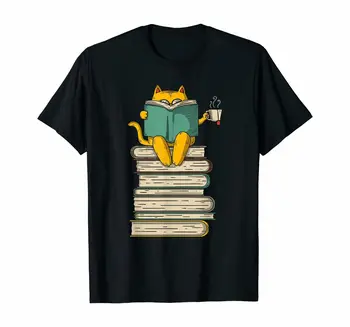 Skaityti Katė - Juokinga Knyga Ir Arbata Meilužio Dovana T-Shirt Vasarą Karšto Pardavimo Moterys T-Shirt Spausdinti Juokinga Moterų Tees