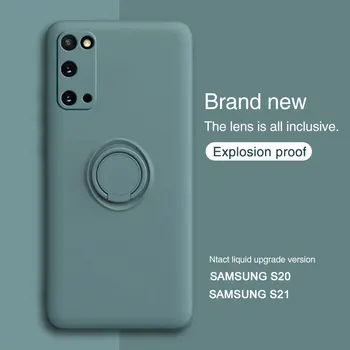 Skysto Silikono Žiedas Savininkas Telefono dėklas Samsung Galaxy S20 S21 FE S10 Plius vaizdo kameros Objektyvo apsaugos S8 S9 Plus 10 Pastaba Atveju