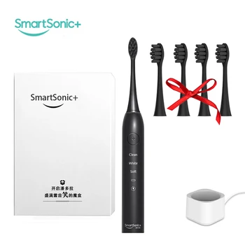 SmartSonic Sonic Elektros dantų šepetėlį Vandeniui USB Įkrovimo Giliai išvalyti Dantų Balinimo Minkštas Šepetys su 2 Dantų šepetukas Vadovai