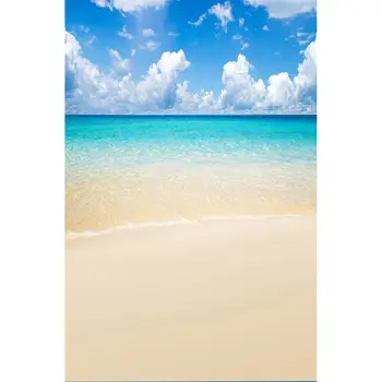 Smėlio Paplūdimys Vaizdingas Jūros Bangų, Vandenyno Mėlyna Dangaus Debesų Peizažas Fone Vaikams, Kūdikių Portretinė Fotografija Backdrops Fotostudija