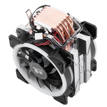 SNIEGO 4PIN CPU aušintuvo 6 heatpipe RGB LED Dviguba aušinimo ventiliatoriai 12cm ventiliatorius LGA775 1151 115x 1366 parama Intel AMD