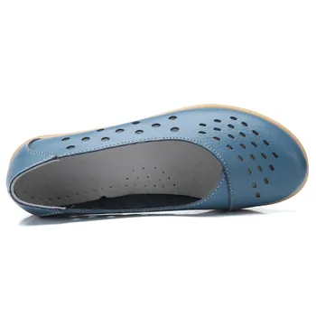 SNURULANTop kokybės moterų sandalai vasarą batai 2019 mados natūralios odos atsitiktinis mokasīni, butai batai su tuščiavidurio juosmens