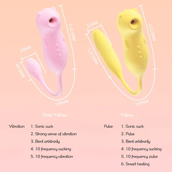 Sonic Čiulpti vibratorius bendable šildymo silikono klitorio, g-taško stimuliatorius 10-dažnio impulsų Speneliai gyvis Sekso Žaislai Moterims