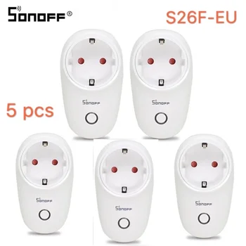 Sonoff S26 WiFi Pagrindinis Lizdas Smart ES-Type-F S26F Wireless Plug elektros Energijos Lizdai, Protingo Namo Pereiti Dirbti Su Alexa, Google 