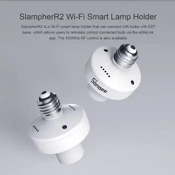 Sonoff SlampherR2 E27 WiFi Smart Lemputės Laikiklį RF 433MHz / APP Kontroliuoti Smart Home Suderinama Su Alexa 