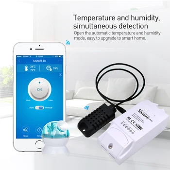 Sonoff TH16 Wifi Smart Switch Stebėti Temperatūros ir Drėgmės Jutiklis Wifi Smart Namų Automatikos Komplektas, Veikia Su Alexa 