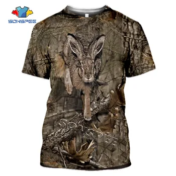 SONSPEE Camo Medžioklės Gyvūnų Šernas 3D T-shirt Vasaros Atsitiktinis Vyrų t marškinėliai Mados Streetwear Moterų Megztinis trumpomis Rankovėmis Viršūnes