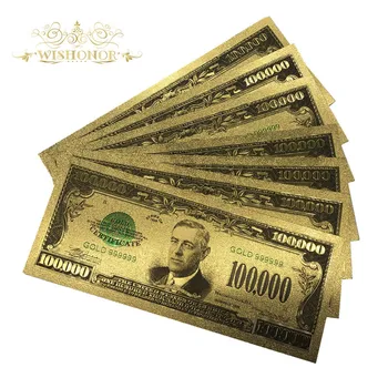 Spalvos Amerikos Aukso Banknotų 100000 USD Dolerių Banknotų Geriausios Dovanos Rinkimas Verslo Suvenyrų 10vnt/daug