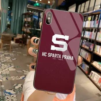 Sparta Praha Logotipas Pasirinktinius Nuotraukų Minkštas Telefono dėklas Grūdintas Stiklas iPhone 11 Pro XR XS MAX 8 X 7 6S 6 Plus SE 2020 atveju