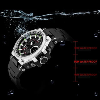 Sportas vyriški žiūrėti LED 50m atsparumas vandeniui skaitmeninės Daugiafunkcį Kvarciniai Laikrodžiai vyrų SMAEL 1709 mados s šoko chronometras