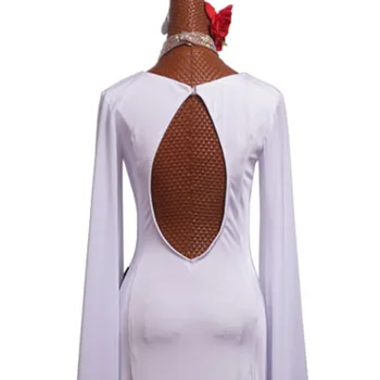 Sportinių Šokių Suknelė Standartas Sijonas Konkurencijos Dress Kostiumai, Atliekanti Suknelė Pritaikyti Suaugusiems Vaikams Balta Praktikos Skirtess