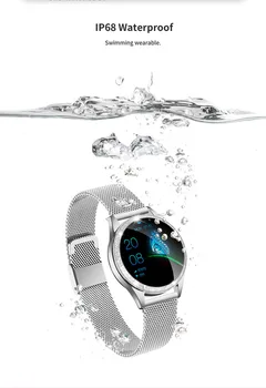 Sporto KW20 IP68 Vandeniui Smart Watch Moterų Miela Apyrankė Širdies ritmo Monitorius Miego Stebėjimo Smartwatch Prisijungti 