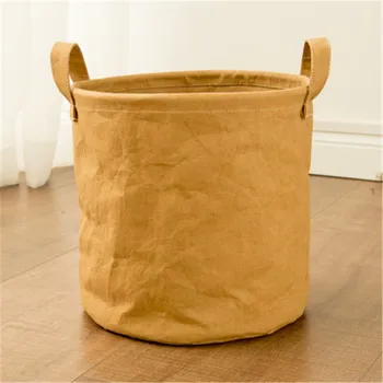 Sprogimo modeliai nešvariais drabužiais barelį medvilnės ir lino vandeniui lankstymo krepšelį medvilnės ir lino ruda skalbinių laikymo kibiras