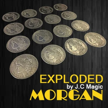 Sprogo Morgan J. C Magic 4 16 monetų - Arti Magija Gudrybės,Gudrybė,Padauginti Monetos Pasirodo Nyksta Magia Iliuzijų